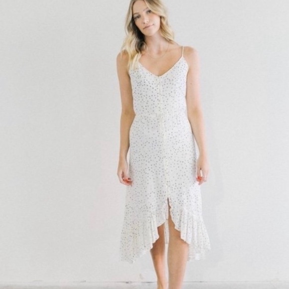 Rails Frida Ivory/ Blue Speckled Dot Dress Size Small - Picture 13 of 13